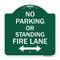 Signmission No Parking or Standing Fire Lane W/ Bidirectional Arrow Heavy-Gauge Alum, 18" x 18", GW-1818-23684 A-DES-GW-1818-23684 - alternate 1